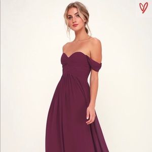 Harmonious Love Burgundy Off The Shoulder Maxi